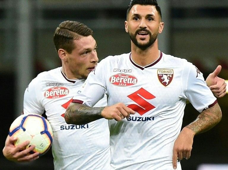 Andrea Belotti (left) scored two for Torino