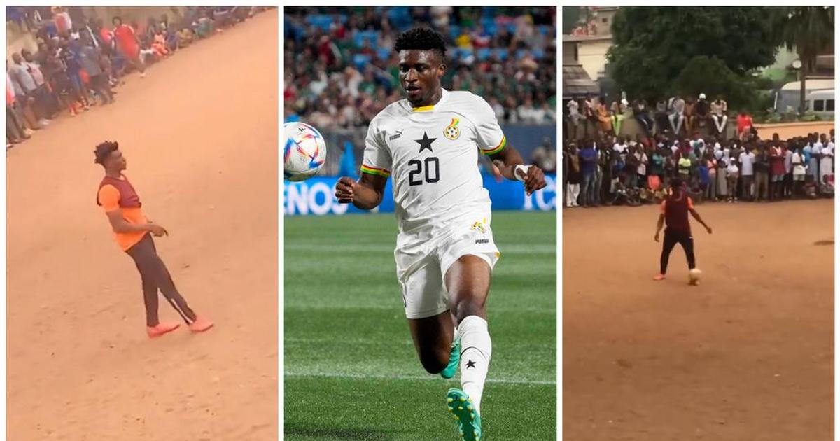 Video of Mohammed Kudus playing football with childhood friends in Nima ...