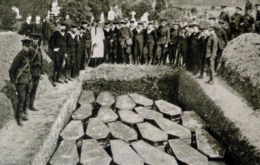 Mass funeral of some of the victims of the Titanic [Getty]
