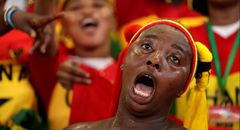 A disappointed Ghanaian fan during 2023 AFCON