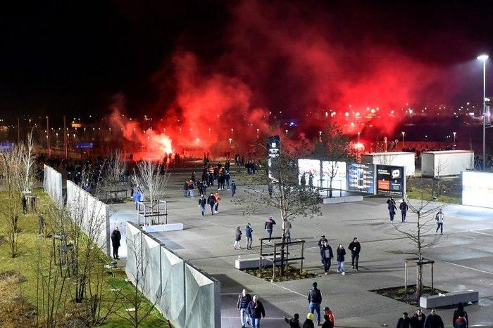 The punishment was originally handed down in August 2018 following scenes of mob violence ahead of a Europa League home game against CSKA Moscow in March (pictured)