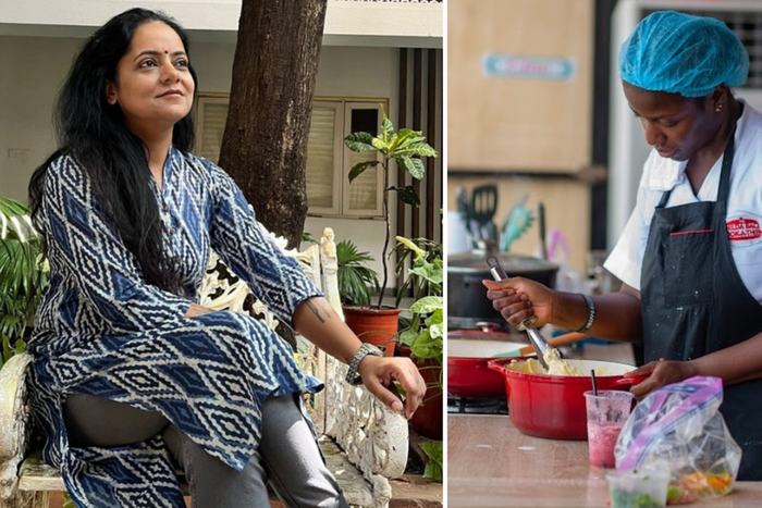 Nigerian chef, Hilda Baci (right), is eyeing the Guinness World Record for longest cooking marathon by an individual set by Indian chef, Lata Tondon (left) in 2019