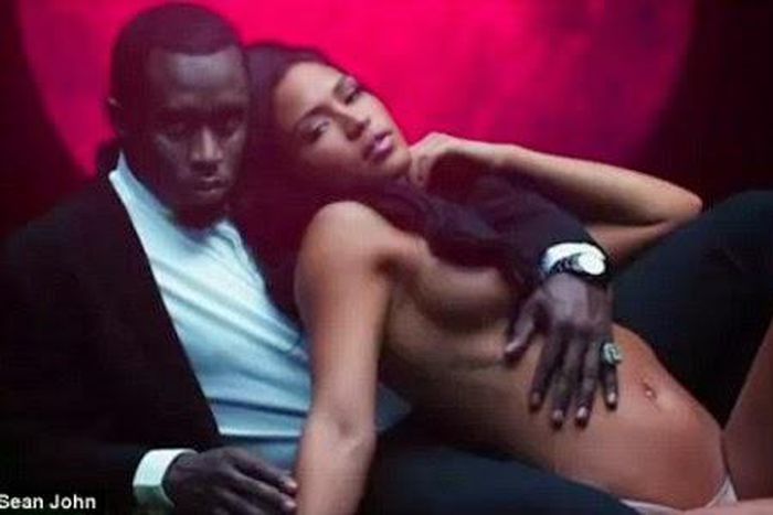 Diddy and a naked Cassie on the set of 3AM fragrance ad
