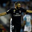 Real Madrid forward Karim Benzema celebrates after scoring during a Spanish league game against Celta Vigo.