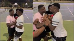 Watch: Freezy Macbones spars with Asamoah Gyan in funny face-off