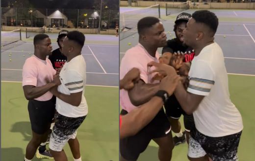 Watch: Freezy Macbones spars with Asamoah Gyan in funny face-off