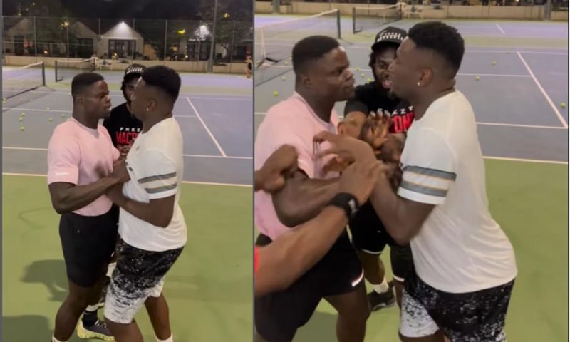 Watch: Freezy Macbones spars with Asamoah Gyan in funny face-off