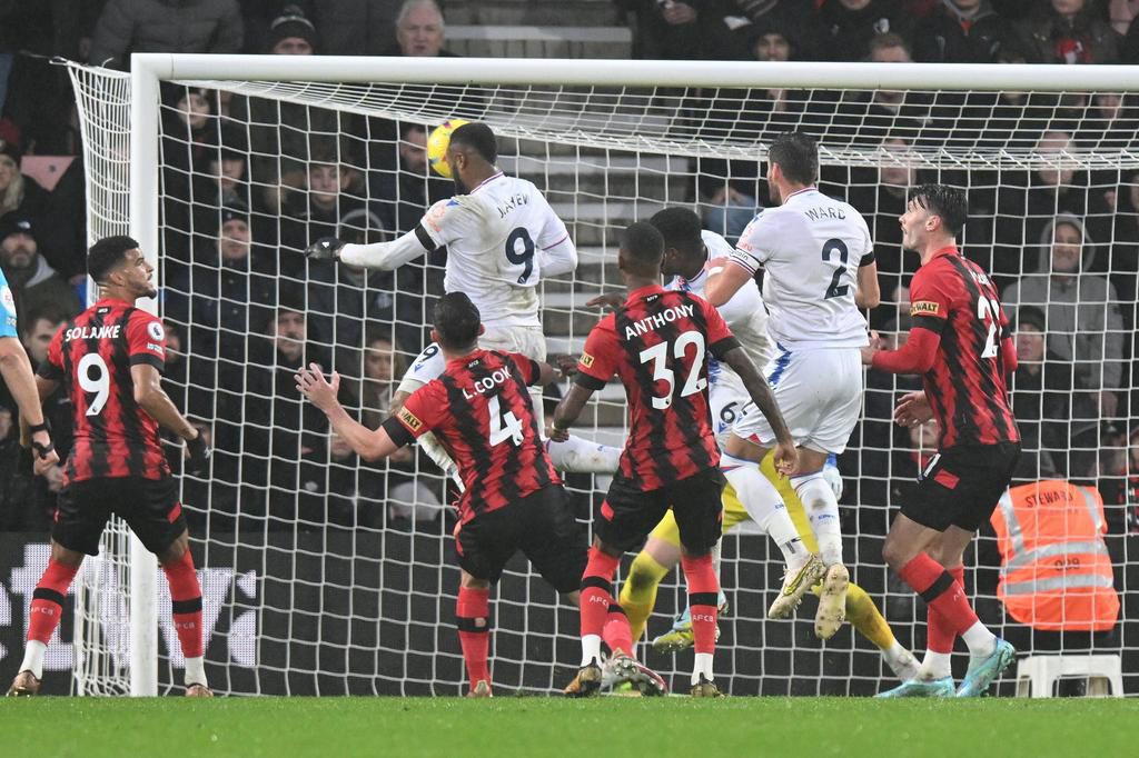 Jordan Ayew headed Crystal Palace in front against Bournemouth