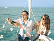 rich people boat champagne