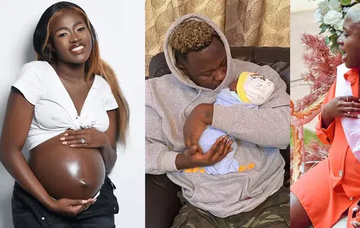 Fella Makafui and Medikal with their daughter Island Frimpong