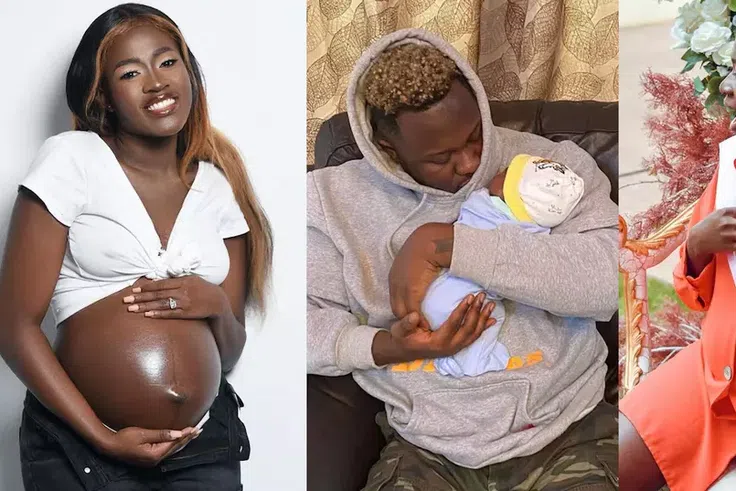 Fella Makafui and Medikal with their daughter Island Frimpong