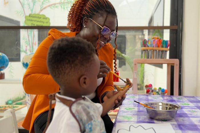 Miss Baaba, a passionate teacher at the Bloomings Montessori Pre-School