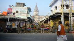 Police in Ayodhya were seen checking vehicles and stopping some passers-by for questioning as they sought to prevent any flare-up in violence