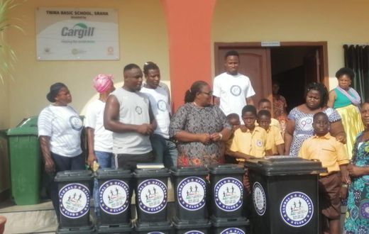 Tema West Basic school receives waste bins