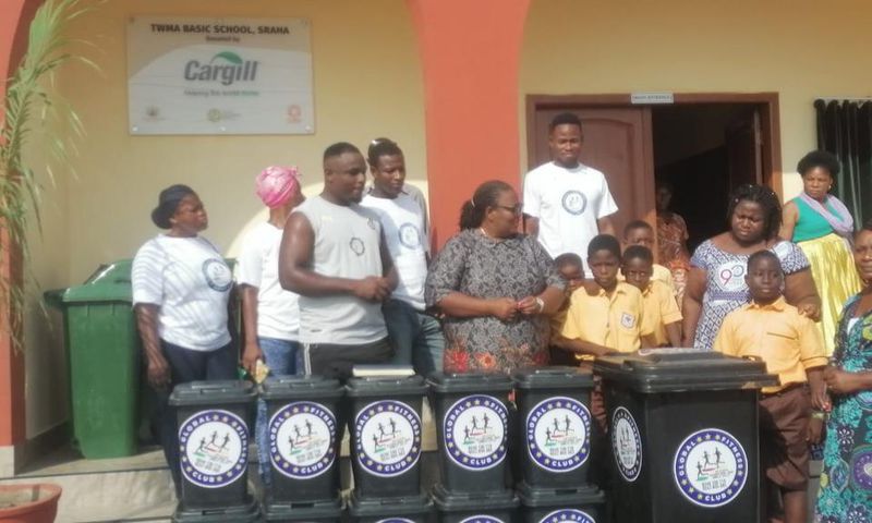 Tema West Basic school receives waste bins