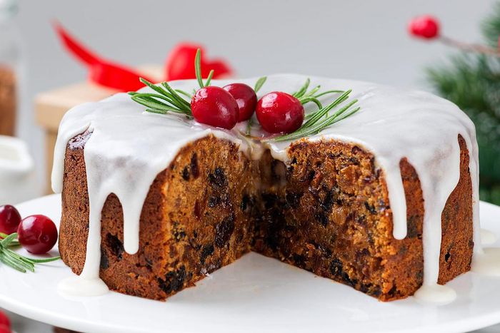 Another dessert of choice is Christmas cake, a rich fruit cake covered with marzipan and icing.