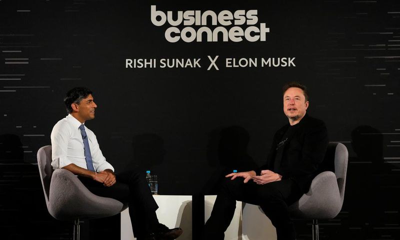Rishi Sunak and Elon Musk talked about risks and benefits at the close of the UK's AI Safety Summit on Thursday.WPA Pool
