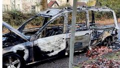 Mercedes-Benz hearse carrying coffin to funeral catches fire