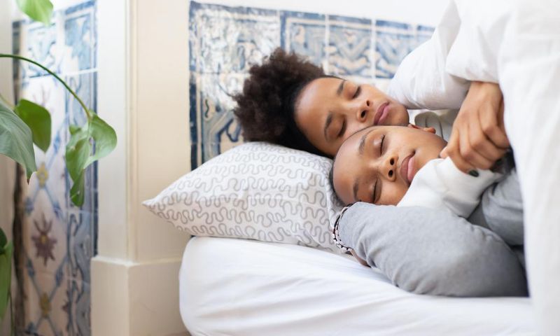 Mother and daughter sleeping