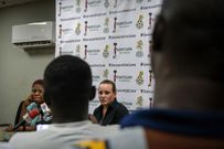 Nora Häuptle at the press conference after a match against Zambia in February 2024. Captured by Nicolas Horni.