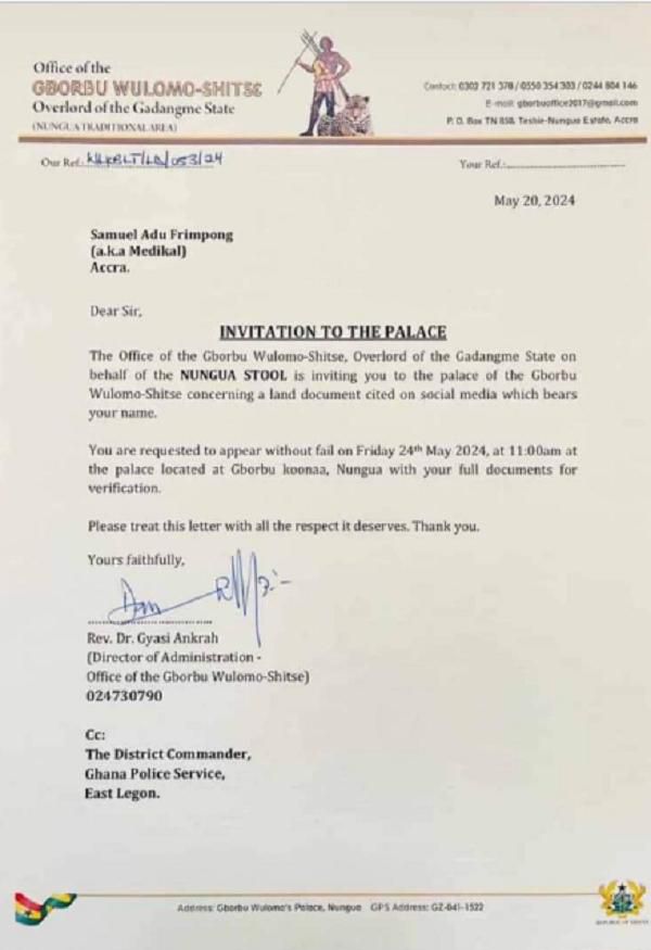 Fella Makafui and Medikal summoned by Nungua Stool