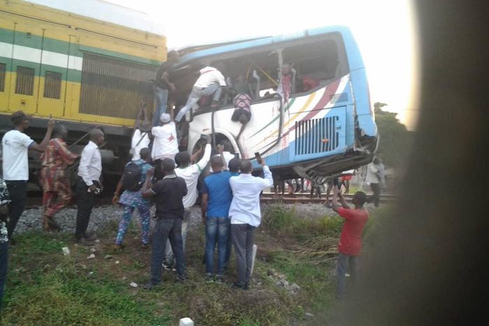 2 dead, many injured as Train and staff bus collide in Lagos