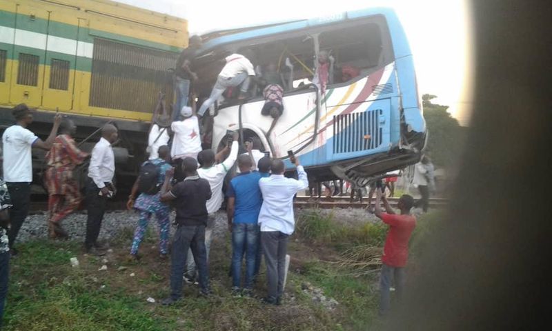 2 dead, many injured as Train and staff bus collide in Lagos