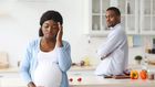 Pregnant woman having a quarrel with her husband