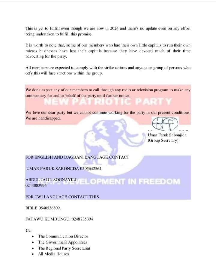 NPP Serial Callers Association in Northern Region declare strike over poor welfare