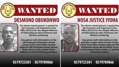 Two persons wanted for various crimes by EOCO