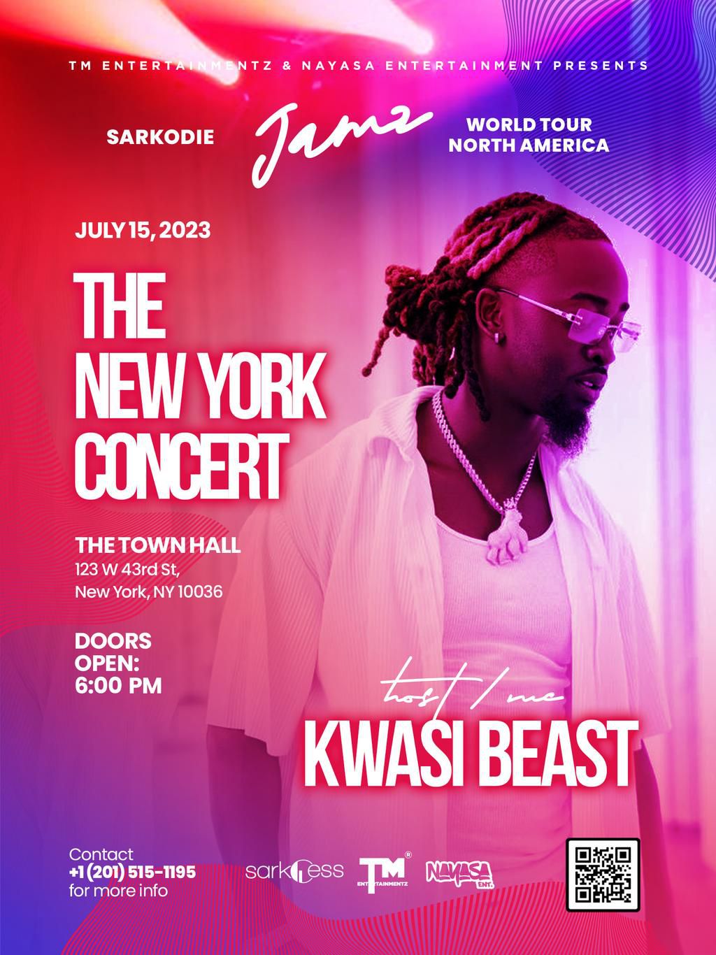 Kwasi Beast and Ini Cash announced as hosts for Sarkodie's New York Jamz World Tour