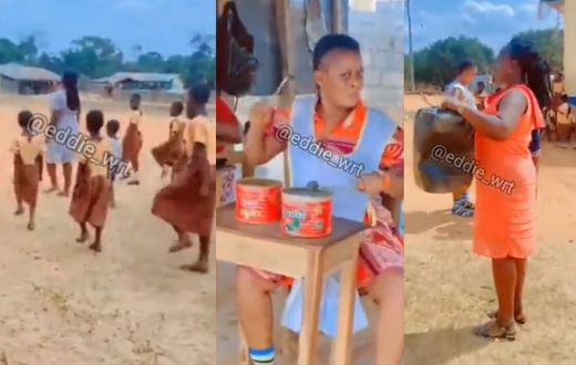 School uses tomato paste containers, gallons as drums for Independence Day march rehearsal