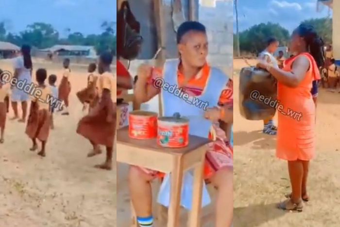 School uses tomato paste containers, gallons as drums for Independence Day march rehearsal