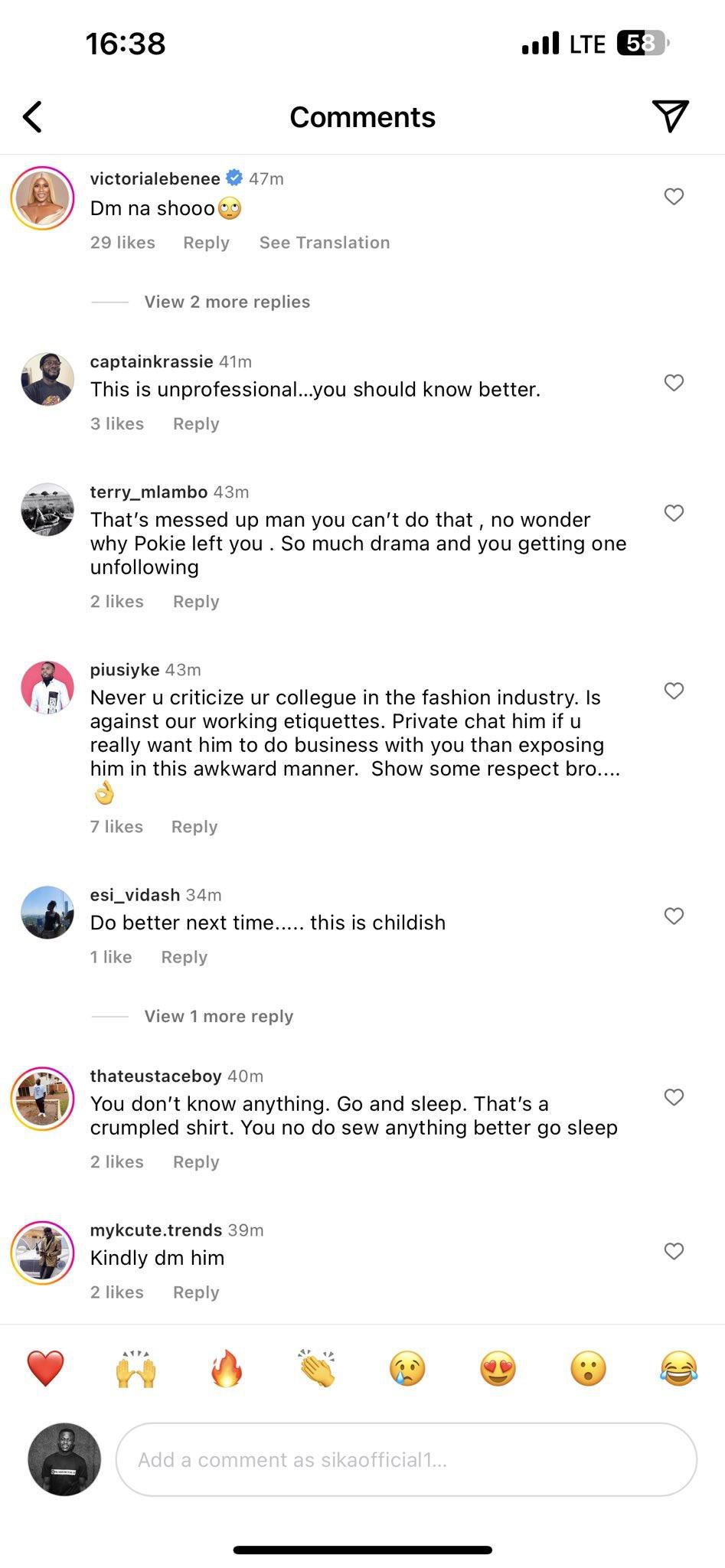 Elikem's post and reactions