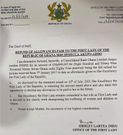 Office of the first lady letter