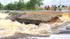 Accra-Winneba Highway collapses at Okyereko after contractor diverts river