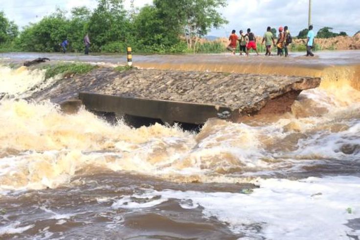 Accra-Winneba Highway collapses at Okyereko after contractor diverts river