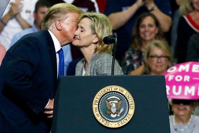 President Donald Trump with Sen. Cindy Hyde-Smith.