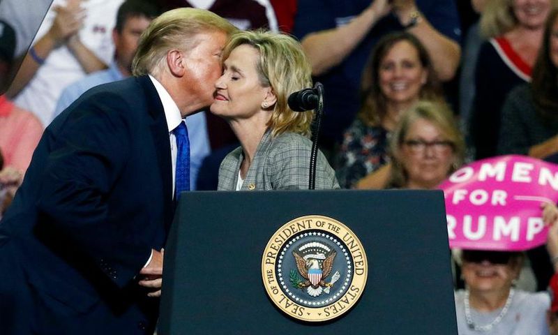 President Donald Trump with Sen. Cindy Hyde-Smith.