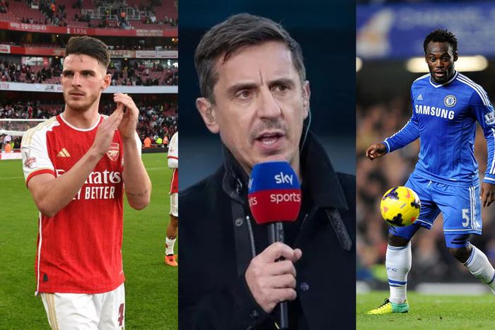 ‘He brings power’ – Gary Neville compares Declan Rice to prime Michael Essien