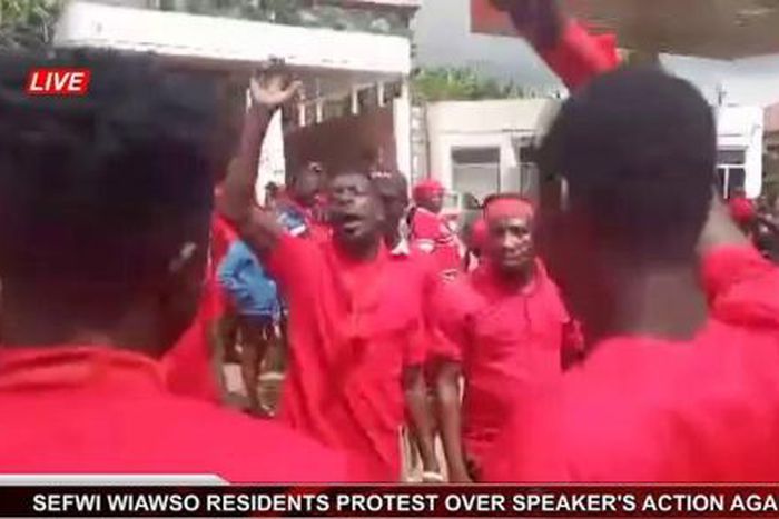 Sefwi Wiawso residents protest against Bagbin's action against their MP