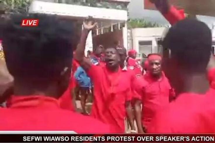 Sefwi Wiawso residents protest against Bagbin's action against their MP