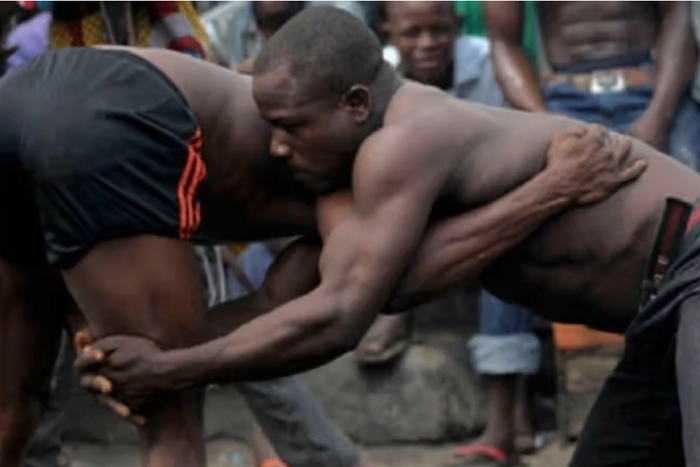 File photo: Two men wrestling