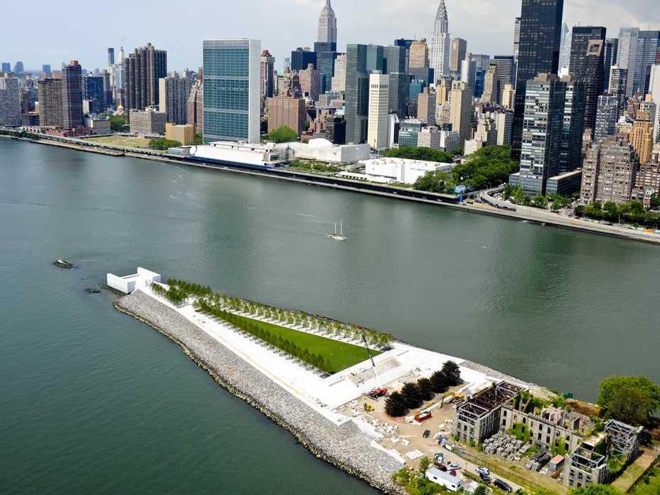 New Yorkers are paying upwards of $3,000 a month to live at the former home of an abandoned smallpox hospital and an insane asylum, and a walk through the secluded island only 250 yards from Manhattan makes it clear why