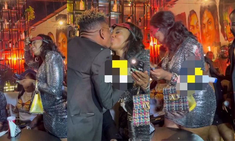 Abena Korkor and Medikal share kiss at Medikal's album listening party