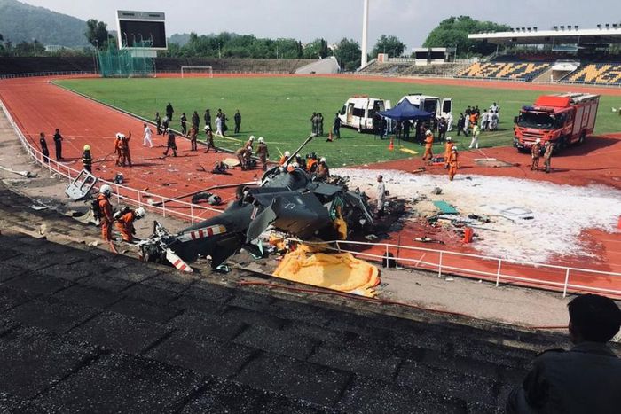 Malaysia military helicopters crash.  [The Social Being, X]