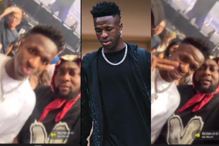 Angel Town: Sarkodie’s manager meets Real Madrid star Vinicius Jr at Drake’s concert