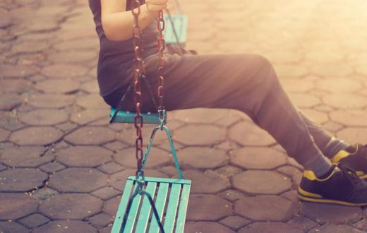 woman lonely swing