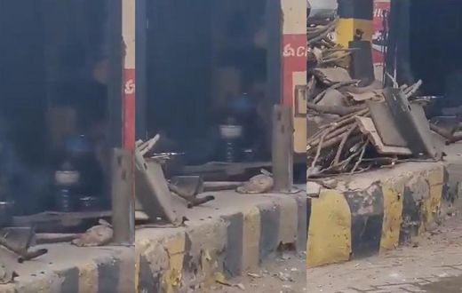 Video of someone occupying abandoned Accra-Tema motorway tollbooth emerges