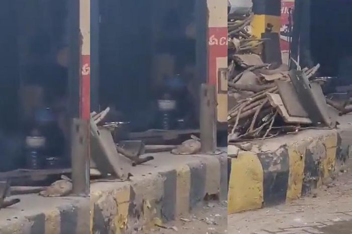 Video of someone occupying abandoned Accra-Tema motorway tollbooth emerges
